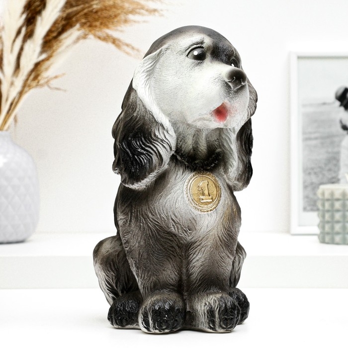 Копилка Копилка "Собака с медалью" черная, 25см