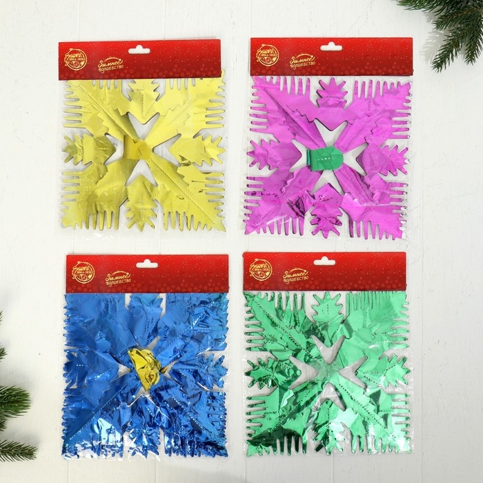 Растяжка  Растяжка "Снежинка" d-18 см 1,5 м, микс