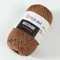 Пряжа "Macrame Макраме" 100% полиэстер 130м/90гр (151 коричневый)