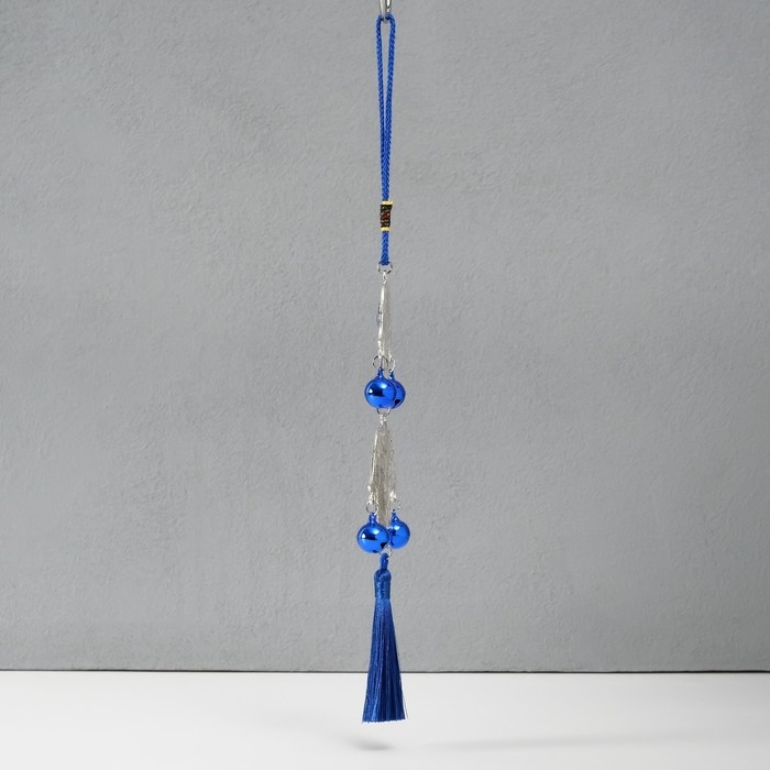 Подвеска от сглаза металл  Подвеска от сглаза металл "Руки Фатимы с колокольчиками и кисточкой" 4х33 см