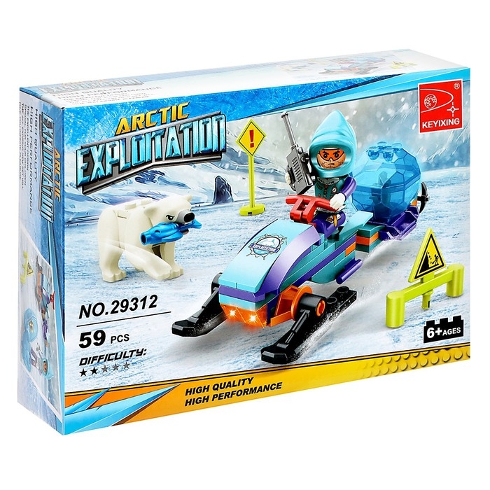 Конструктор Арктика «Снегоход», 59 деталей Конструктор Арктика «Снегоход», 59 деталей