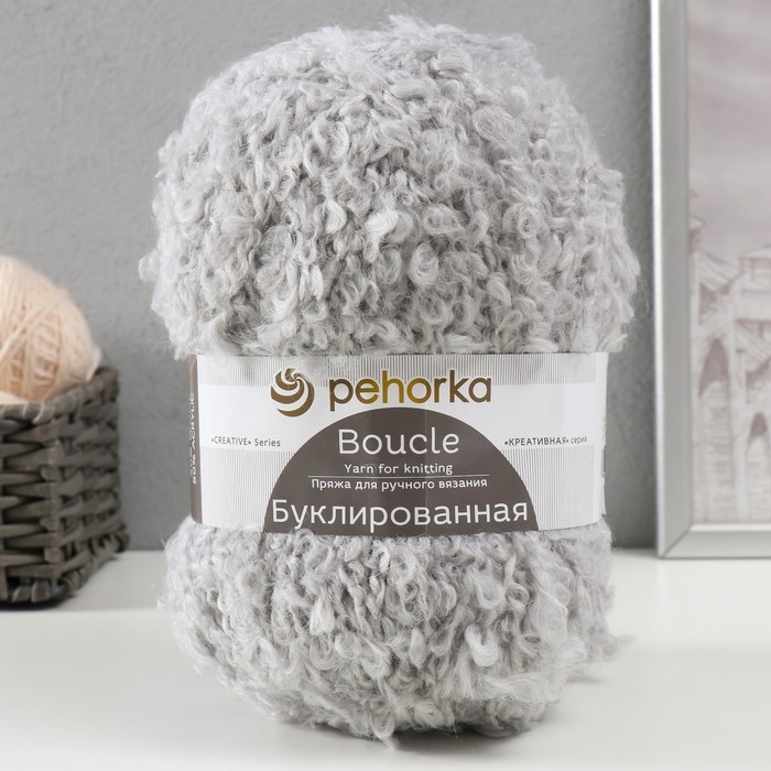 Пряжа Пряжа "Буклированная" 30% мохер,20% шерсть,50% акрил 220м/200гр (08-Св.Серый)