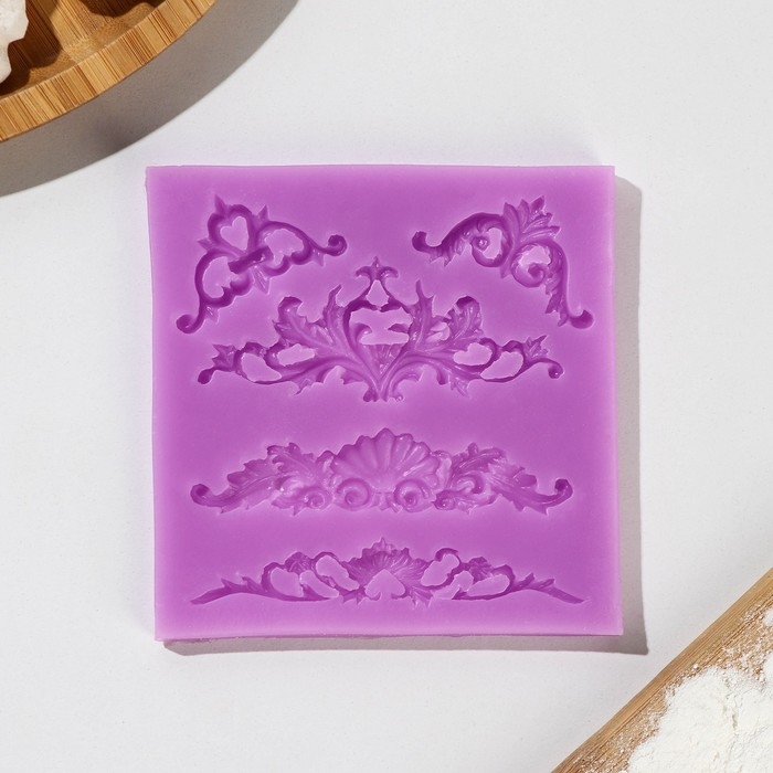 Молд Доляна «Вензеля, лепнина», силикон, 10,5×10,5×0,7 см, цвет МИКС Молд Доляна «Вензеля, лепнина», силикон, 10,5×10,5×0,7 см, цвет МИКС