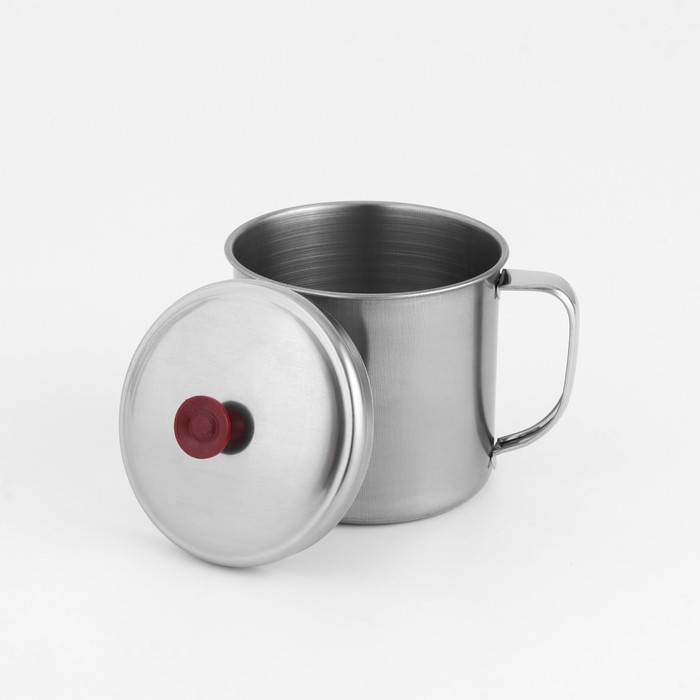 Кружка из нержавеющей стали с крышкой «Вестерн», 620 мл, цвет хромированный Кружка из нержавеющей стали с крышкой «Вестерн», 620 мл, цвет хромированный