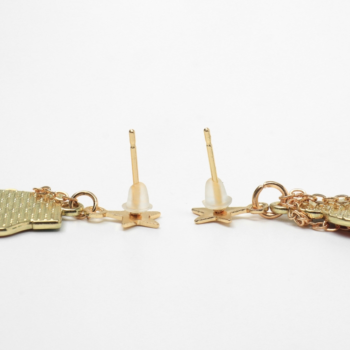 Новый год! Серьги «Новогодние» висячие, шапка, цветные в золоте Новый год! Серьги «Новогодние» висячие, шапка, цветные в золоте