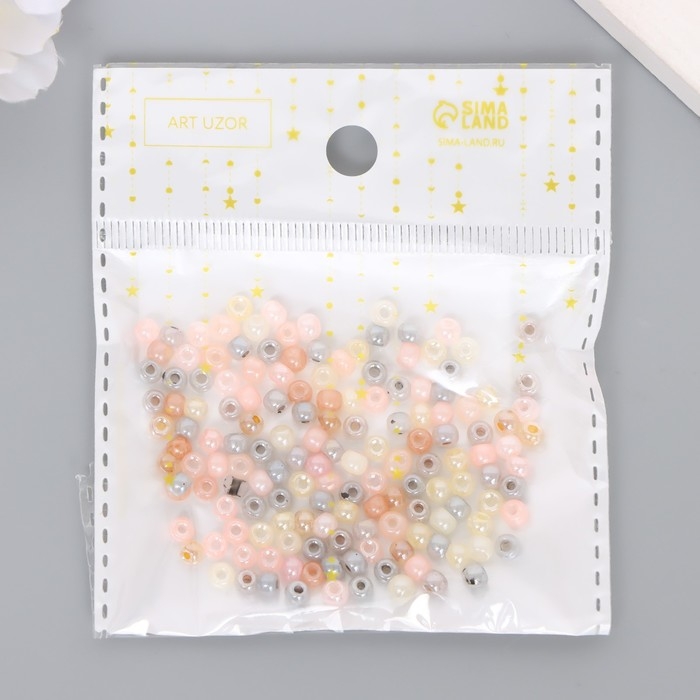 Бисер стекло 6/0  Бисер стекло 6/0 "Карамельный меланж" 10 гр