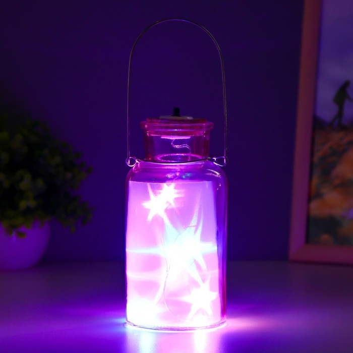 Ночник Ночник "Анде" LED от батареек розовый 8х8х16,5 см RISALUX