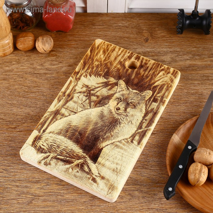 Доска из массива кедра «Лиса», прямоугольная, 18 × 28 см Доска из массива кедра «Лиса», прямоугольная, 18 × 28 см