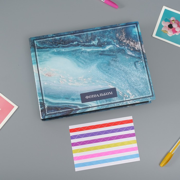 Фотоальбом 25 листов (уголки+кольца)  Фотоальбом 25 листов (уголки+кольца) "Классика морская пыль" 27х19 см