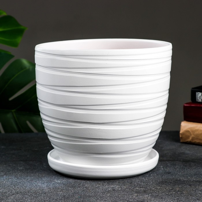 Горшок цветочный Горшок цветочный "Нежность" белое 4,7 л