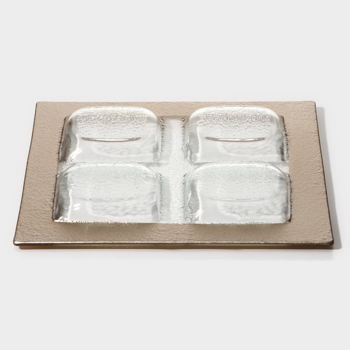 Менажница 4 секции Magistro «Сияние», 25×25×2 см, цвет золотой Менажница 4 секции Magistro «Сияние», 25×25×2 см, цвет золотой