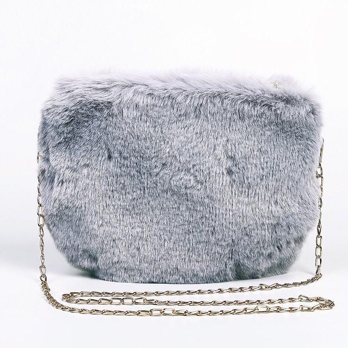 Сумка плюшевая, 24х19х3 см, цвет серый Сумка плюшевая, 24х19х3 см, цвет серый