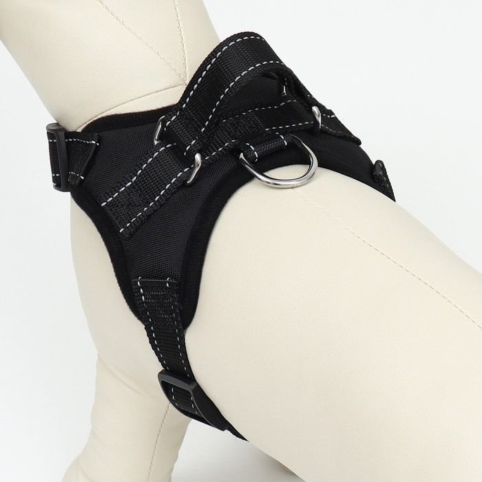 Шлейка К7 мягкая светоотражающая, размер XS, ОГ 34-44 см, вес 2,5-5 кг, чёрная Шлейка К7 мягкая светоотражающая, размер XS, ОГ 34-44 см, вес 2,5-5 кг, чёрная