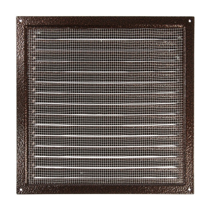 Решетка вентиляционная ZEIN Люкс РМ3030М, 300х300 мм, с сеткой, металлическая, медный антик Решетка вентиляционная ZEIN Люкс РМ3030М, 300х300 мм, с сеткой, металлическая, медный антик