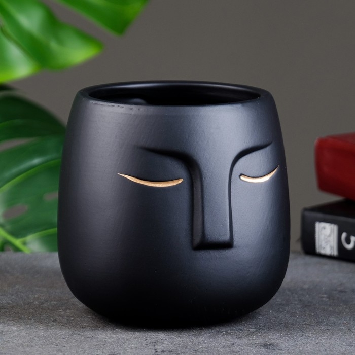 Горшок  Горшок "Мистер Твикс" 12х12х12см, черный