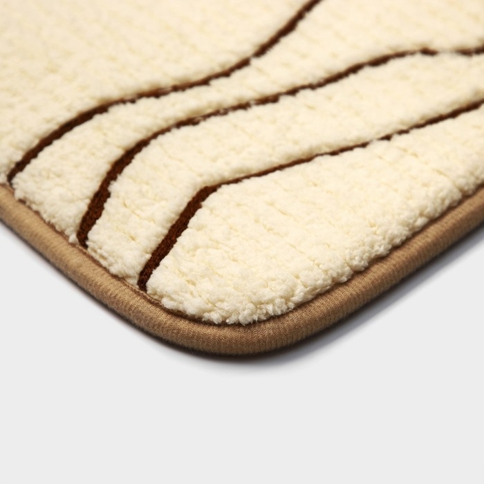 Коврики для ванной и туалета Доляна Lightning, 2 шт: 40×50 см, 50×80 см, цвет бежевый