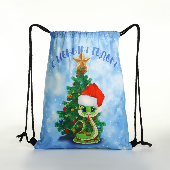 Новый год 2025. Новогодний мешок для подарков на шнурке «Змея», символ года, цвет разноцветный Новый год 2025. Новогодний мешок для подарков на шнурке «Змея», символ года, цвет разноцветный
