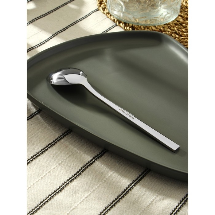 Ложка столовая из нержавеющей стали «Тайфун», длина 19 см, цвет серебряный Ложка столовая из нержавеющей стали «Тайфун», длина 19 см, цвет серебряный