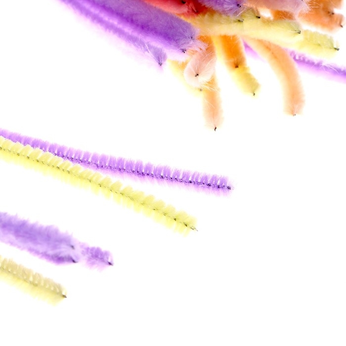 Проволока с ворсом для поделок и декора набор 50 шт., размер 1 шт. — 0,8 × 30 см, цвет МИКС