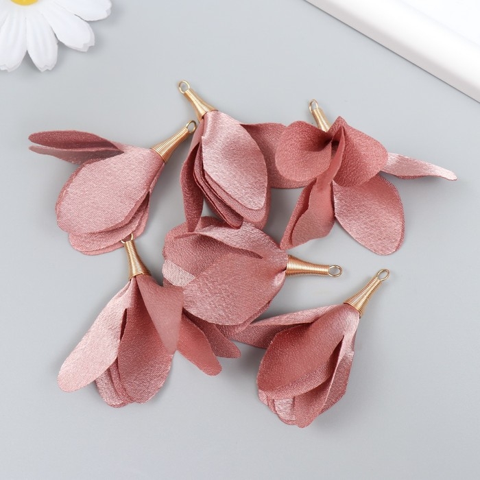 Декор для творчества текстиль Декор для творчества текстиль "Бутон, цвет пыльной розы" набор 6 шт 6 см