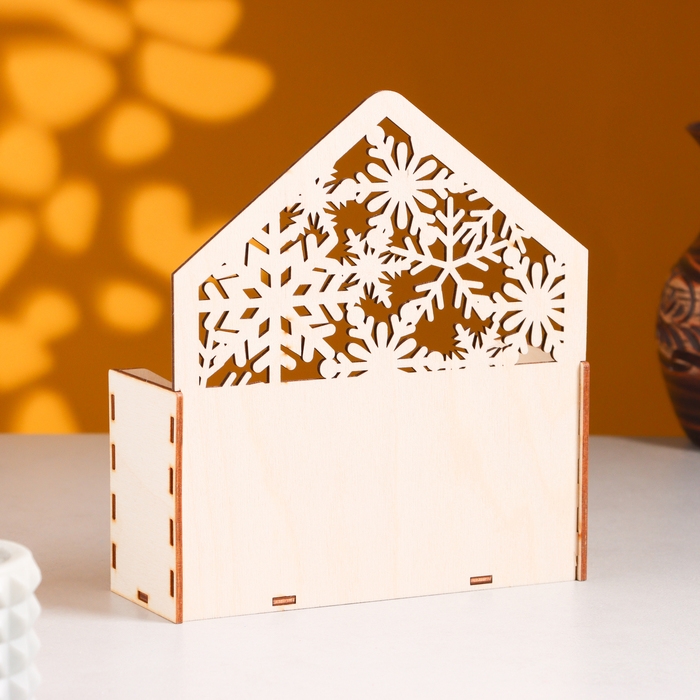 Кашпо деревянное 18×6×20 см Конверт Радель  Кашпо деревянное 18×6×20 см Конверт Радель "Изморозь", натуральный Дарим Красиво