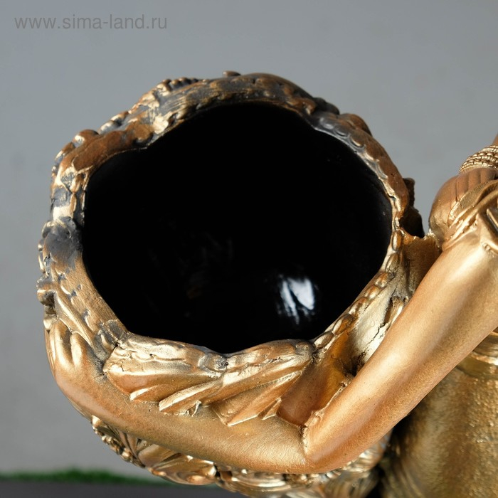 Фигура с кашпо Фигура с кашпо "Лесная фея" 1л / 36х85х23см бронза