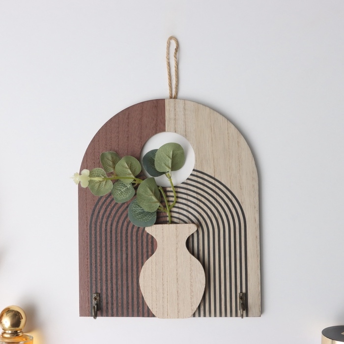 Крючки декоративные дерево Крючки декоративные дерево "Абстракция. Радуга. Цветок" 1,5х19,5х23,5 см