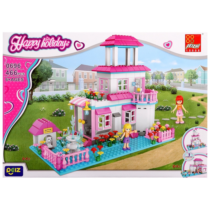 Конструктор Девочки &laquo;Вилла&raquo;, 3 в 1, 466 деталей