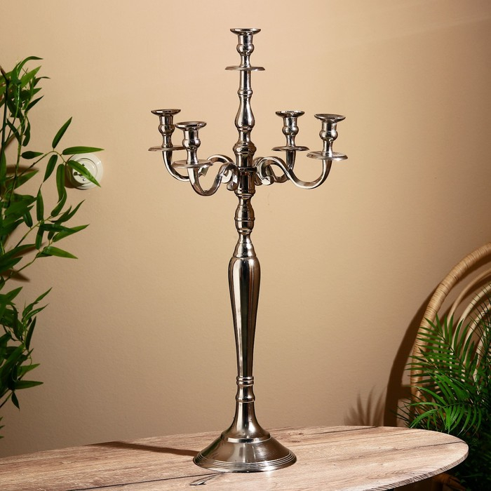 Подсвечник алюминий  Подсвечник алюминий "Сиден" на 5 свечей 21х41х80 см