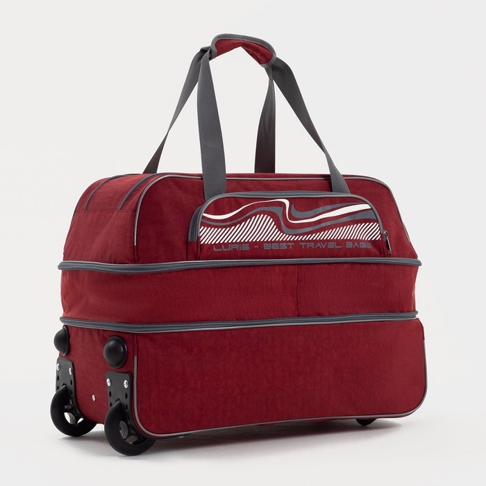 Сумка дорожная на колёсах, отдел на молнии, с увеличением, наружный карман, цвет бордовый Сумка дорожная на колёсах, отдел на молнии, с увеличением, наружный карман, цвет бордовый