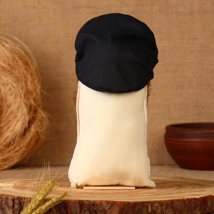 Оберег Оберег "Домовой в кепке с подковой", лён, 20 см