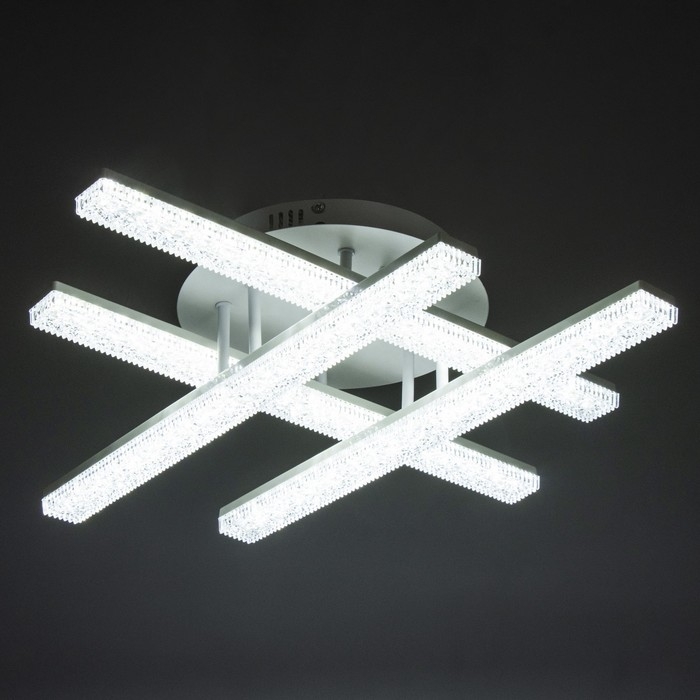 Люстра с ПДУ Люстра с ПДУ "Линии" LED 112Вт 3000-6000Вт белый 55х55х13,5см BayerLux
