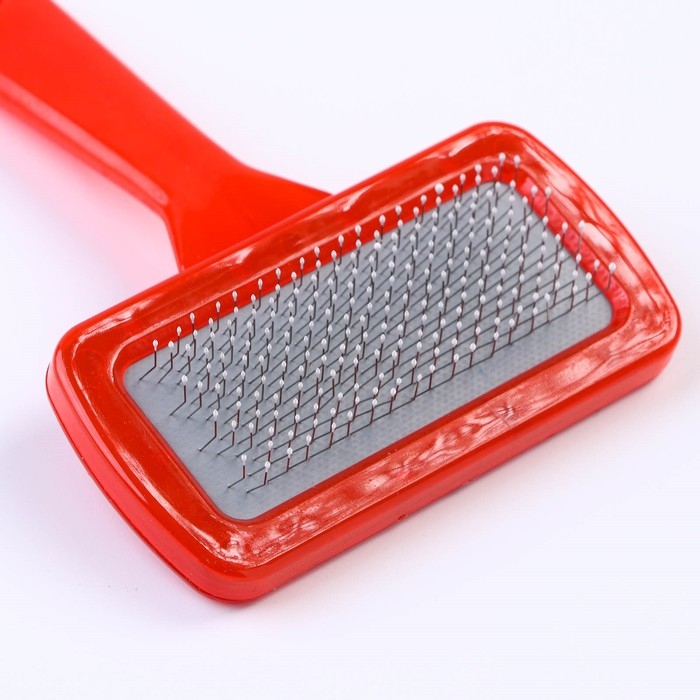 Пуходерка  Пуходерка "Симпл" с прозрачной ручкой, с каплями, 9,5 х 13,8 см, красная