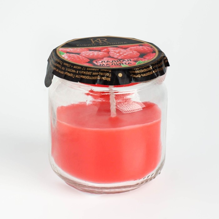 Свеча ароматическая в банке  Свеча ароматическая в банке "Сладкая малина"