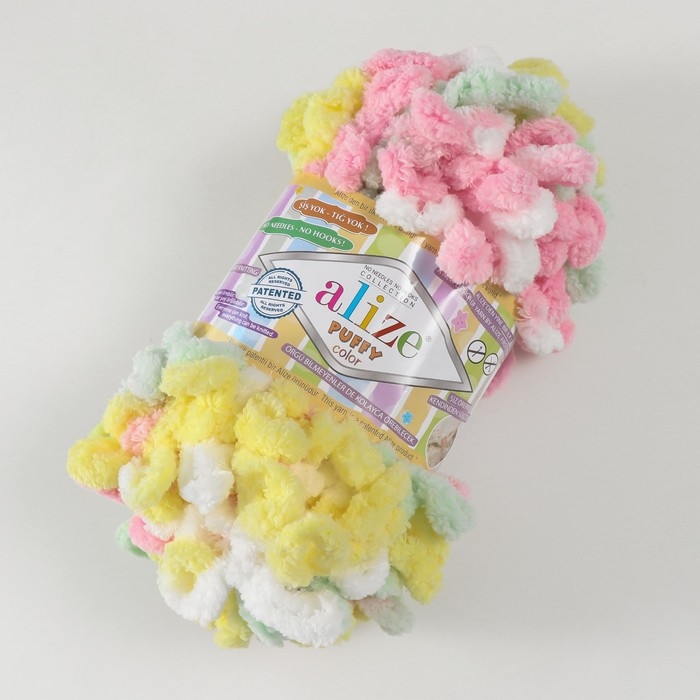 Пряжа Пряжа "Puffy color" 100 % микрополиэстер 9м/100г (5862 разноцветный)