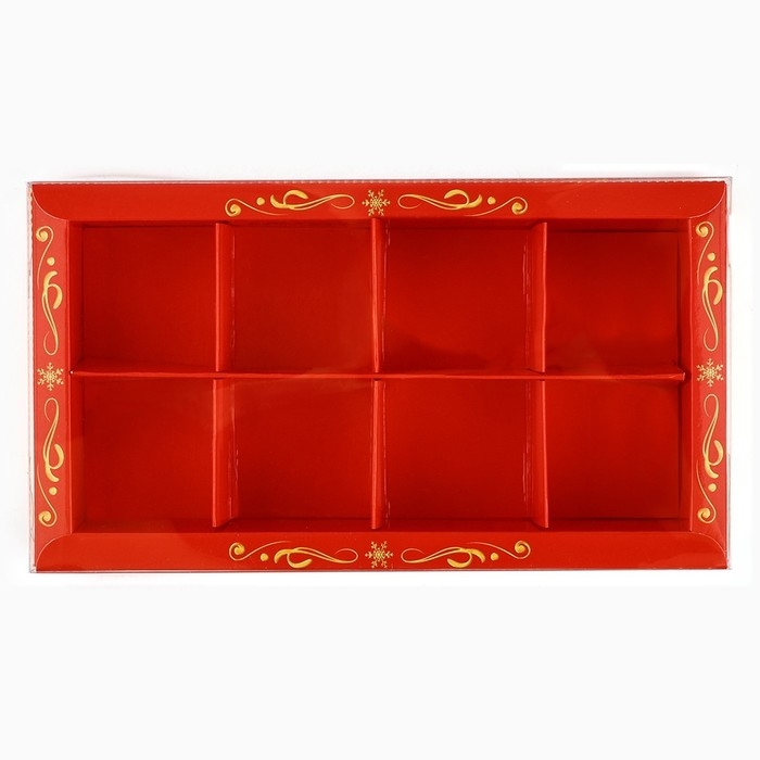 Коробка под 8 конфет с ячейками «С Новым годом!», 10 х 18.5 х 3 см, Новый год Коробка под 8 конфет с ячейками «С Новым годом!», 10 х 18.5 х 3 см, Новый год