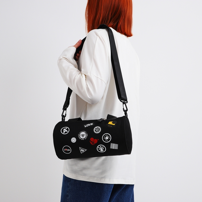 Сумка молодёжная на молнии, цвет чёрный Сумка молодёжная на молнии, цвет чёрный