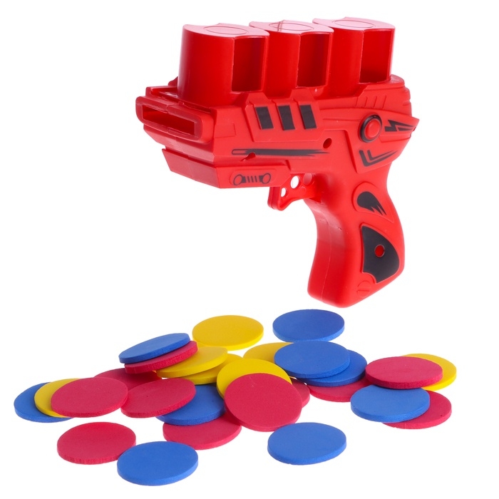 Пистолет «Молния», детский, стреляет дисками, 17 см, цвет МИКС Пистолет «Молния», детский, стреляет дисками, 17 см, цвет МИКС