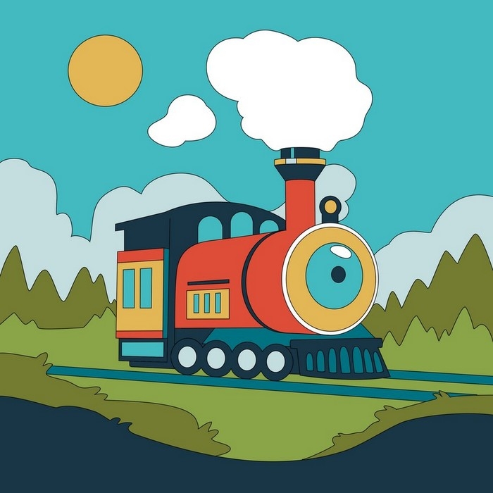 Картина по номерам детская «Паровоз», холст на подрамнике, 20 × 20 см Картина по номерам детская «Паровоз», холст на подрамнике, 20 × 20 см