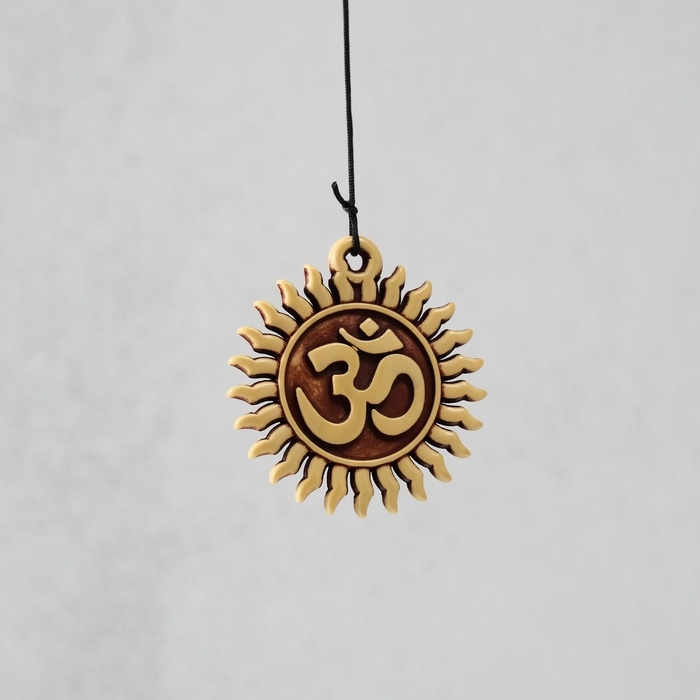 Музыка ветра металл, дерево Музыка ветра металл, дерево "Символ Ом в солнце" 5 трубок 60 см