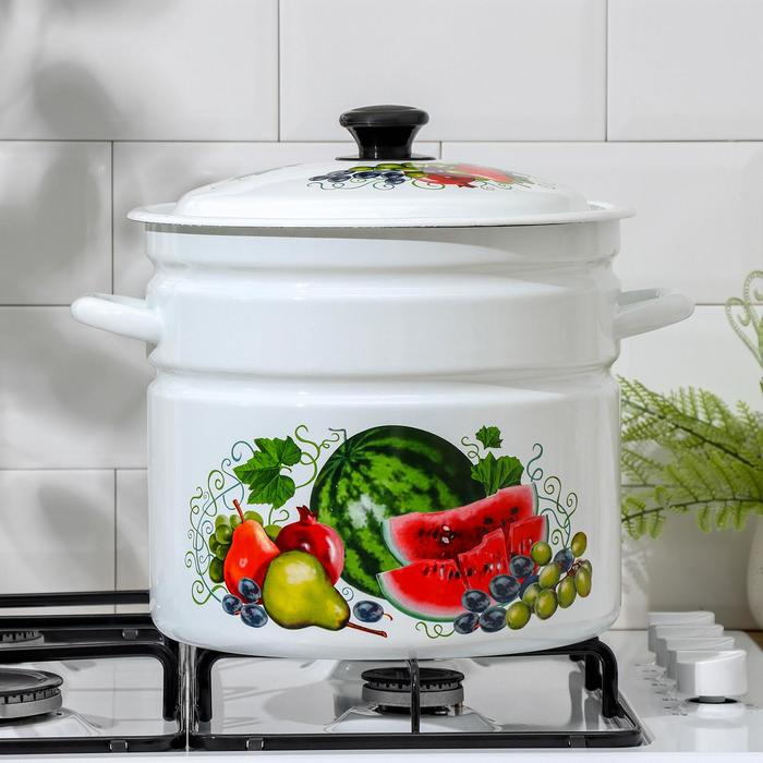 Кастрюля эмалированная цилиндрическая, 10 л, деколь МИКС Кастрюля эмалированная цилиндрическая, 10 л, деколь МИКС