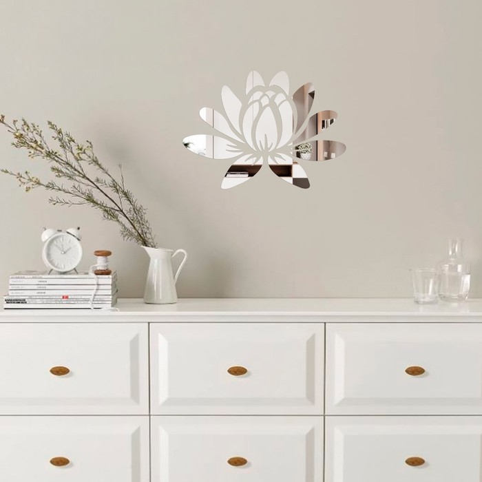 Наклейки интерьерные Наклейки интерьерные "Лотос", зеркальные, декор на стену, панно 50 х 36.5 см