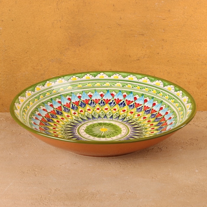 Ляган Риштанская керамика  Ляган Риштанская керамика "Узоры", 33 см