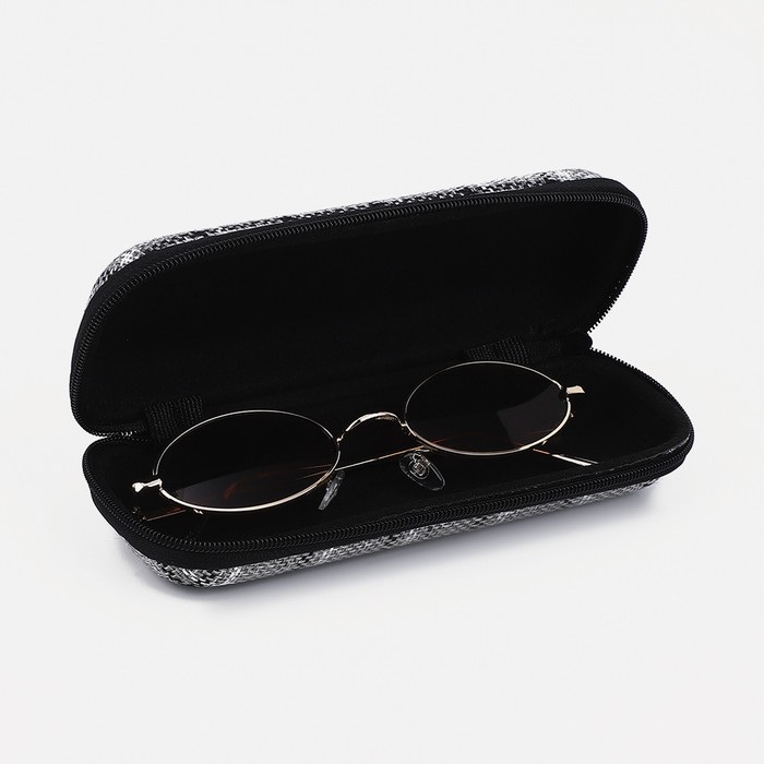 Футляр для очков на молнии, длина 16 см, цвет серый Футляр для очков на молнии, длина 16 см, цвет серый