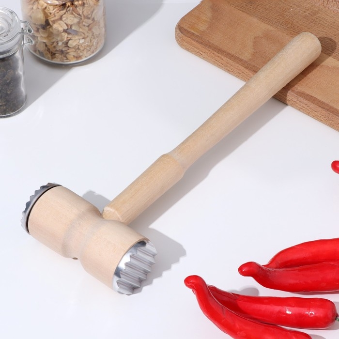 Молоток для мяса деревянный с металлом Молоток для мяса деревянный с металлом