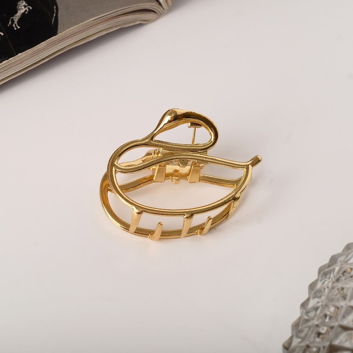 Краб для волос Краб для волос "Либерти" лебедь, 4 см, золото