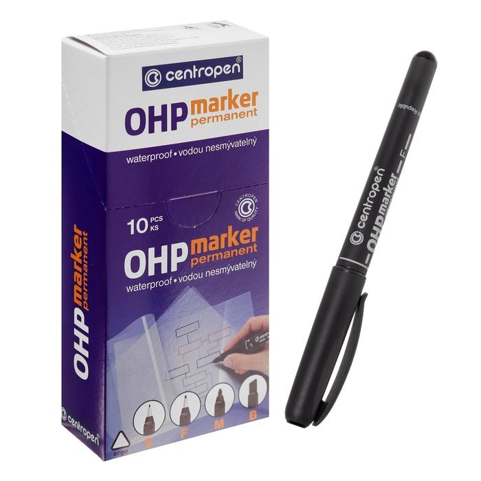 Маркер для OHP перманентный 1.2 мм, линия 0.6 мм, Centropen 2636F, цвет чёрный Маркер для OHP перманентный 1.2 мм, линия 0.6 мм, Centropen 2636F, цвет чёрный