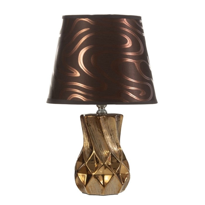 Настольная лампа Настольная лампа "Эльга" Е14 40Вт шоколадно-золотой 20х20х34см RISALUX
