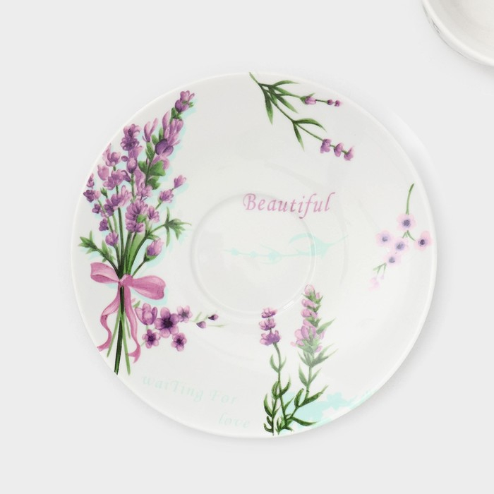 Сервиз фарфоровый чайный Доляна «Лаванда», 12 предметов: 6 чашек 220 мл, 6 блюдец d=14 см Сервиз фарфоровый чайный Доляна «Лаванда», 12 предметов: 6 чашек 220 мл, 6 блюдец d=14 см