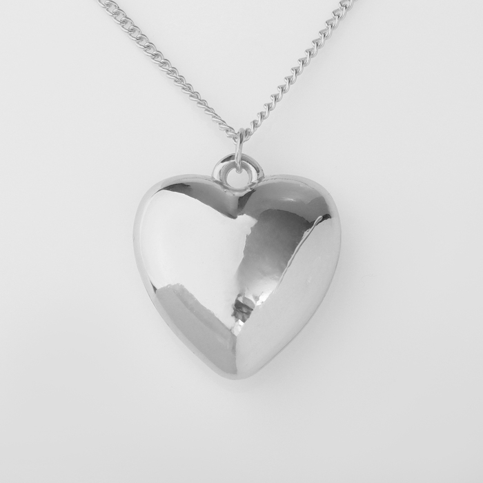 Кулон «Цепь» медальон, сердце, цвет серебро, 45см Кулон «Цепь» медальон, сердце, цвет серебро, 45см